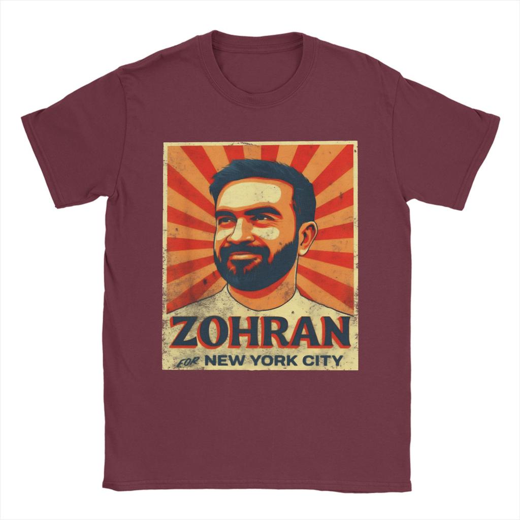 Casual T-Shirt Summer Zohran Mamdani Hippie T-Shirts  100 Cotton Tee Shirt for Men Y2K Retro Design Short Sleeve Top Tees
