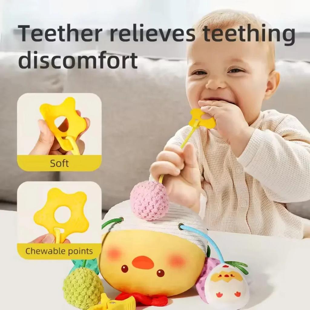 New Baby Bed Hanging Drawstring Toy Newborn Baby Stroller Toy Cute Animal Educational Toys Hand Grip Plush Bebe Fun Bedtime Toys