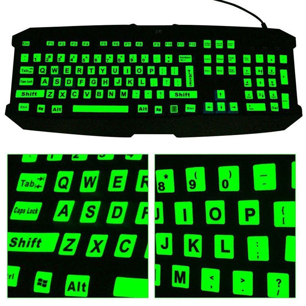 

In The Dark Luminous Large Letter Sticker Full Keyboard Fluorescent Keyboard Cover Keyboard Sticker 1