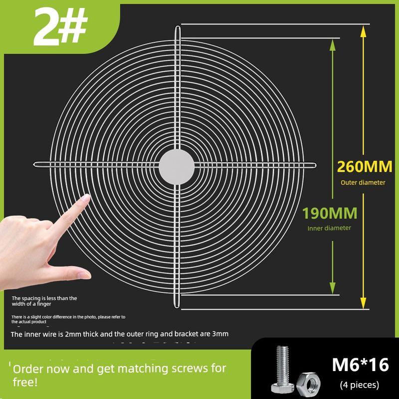

round Axial Flow Fan Protective Net Industrial Fan Mesh Enclosure of Blower Metal Protective Cover Mouse-Proof Exhaust Fan Wire Mesh 2#Bold Encryption [4 Feet] Spray-Painted Version