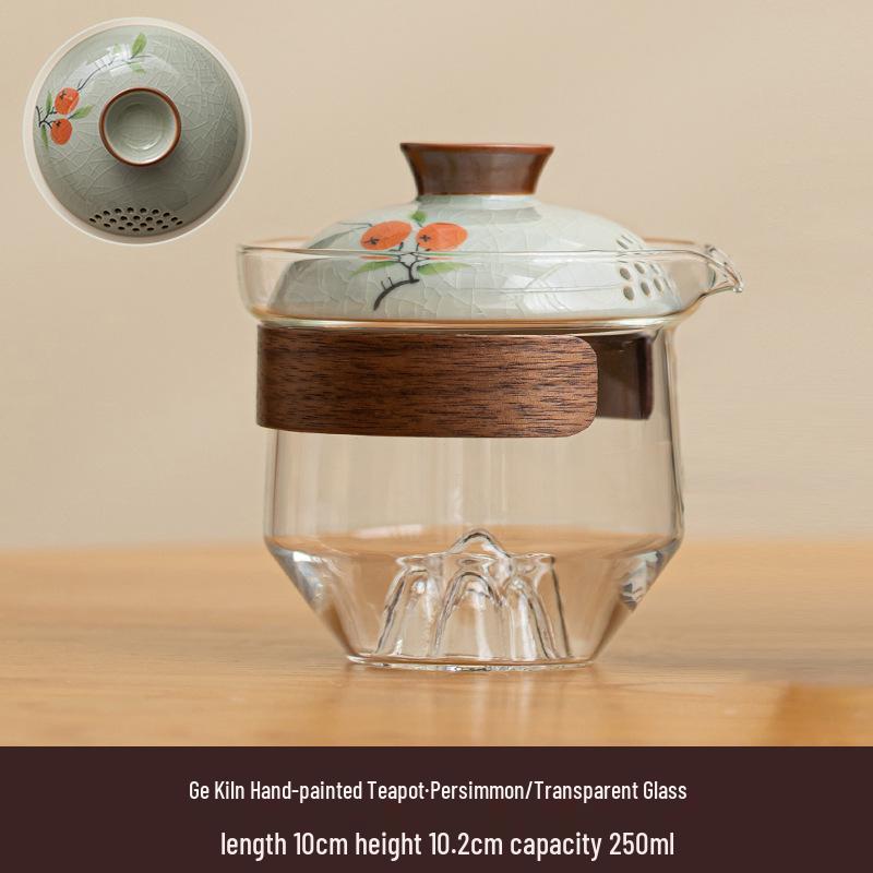 Portable Hand-Painted Travel Tea Set with One Pot and Four Cups – Perfect Business Gift