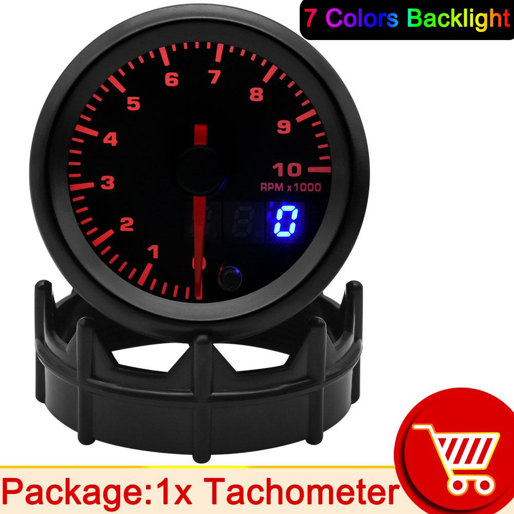 AD 52mm Boost Gauge 7 Colors LED Dual Display Water Temp Oil Temp Oil Pressure Voltmeter Air Fuel Ratio EGT Tachometer Car Gauge