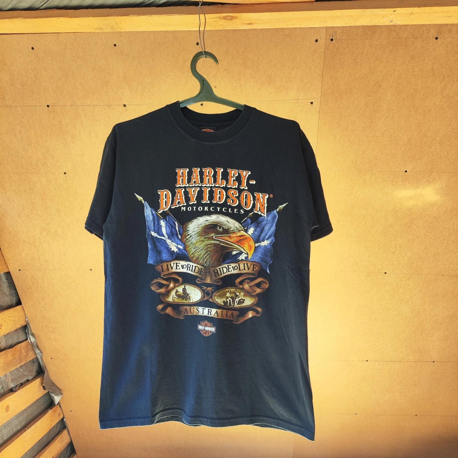 Harley Davidson T-Shirt Australia Double Sided Vintage 1996 Men’s Large 3XL