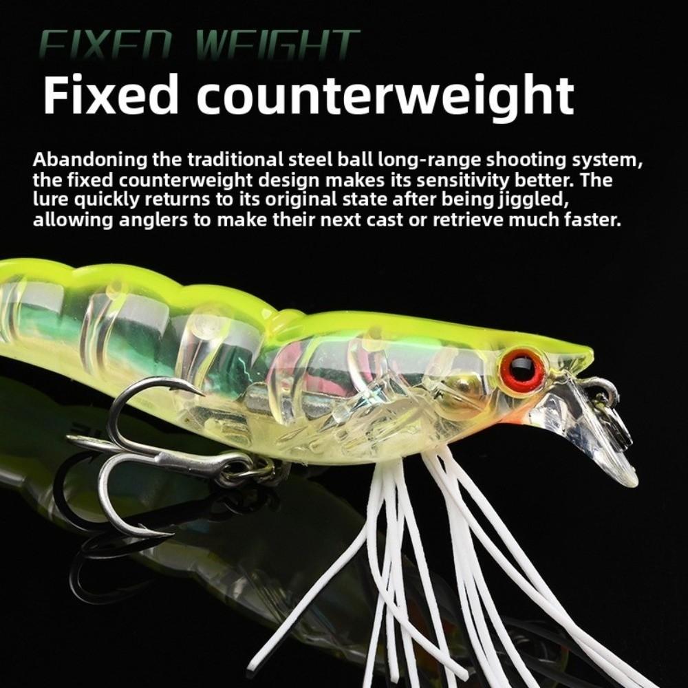 70mm Length 3D Flash Shrimp Longcast Design Shallow Minnow Slow Sinking Wobbler  Predator Fishing