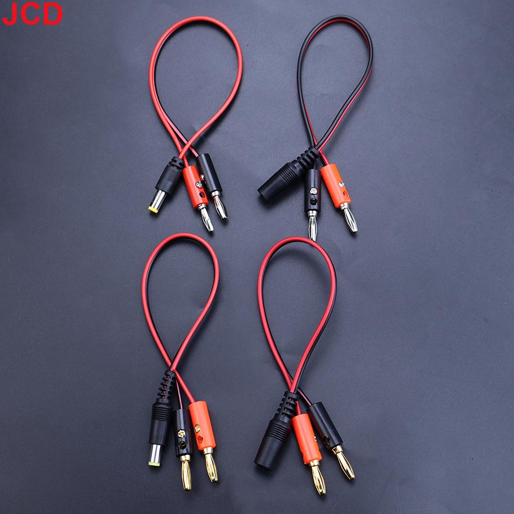 Câble de connexion adaptateur d'alimentation CC JCD prise banane 4 mm vers fiche mâle CC 5,5 x 2,1/2,5 mm Ligne de connexion pour connecteur de tête de lampe de type pistolet CC