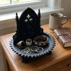 Skull Design Gothic Storage Organizer Tray Dark Retro Jewelry Display Tray  Office