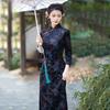 Skinny daily mother outfit national style new Chinese autumn long sleeve improved cheongsam women's advanced sense retro slim spring and autumn