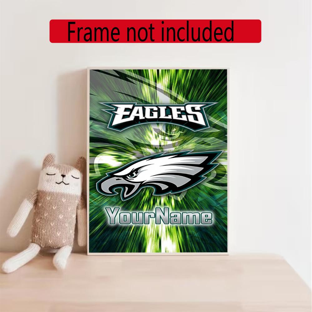 Philadelphia Eagles Personalized Name Diamond Paintings Mosaic Wall Round Diamond Art Painting Kits Embroidery Crystal Accessories Frameless