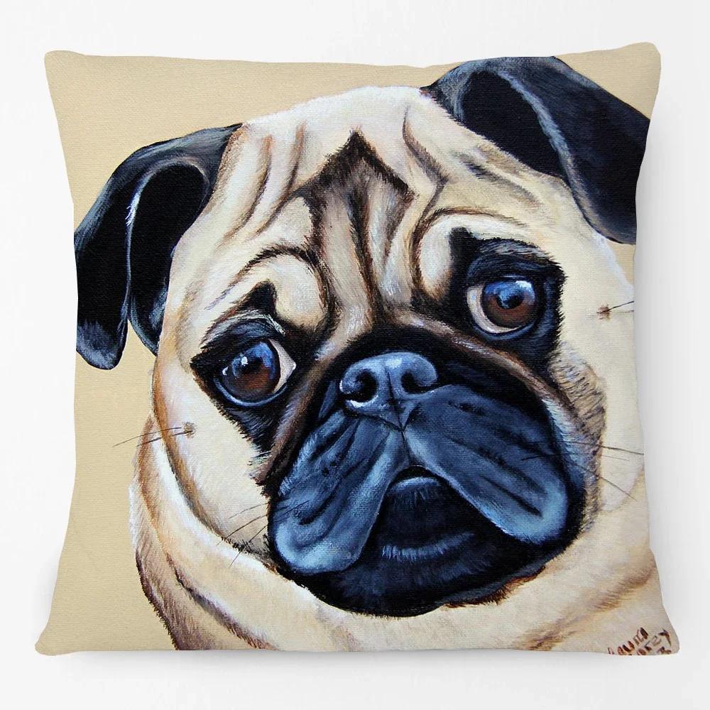 Oil Painting Farm Animals Poster Cushion Cover Cow Sheep Goat Rustic Style Home Decorative Square Pillow Case