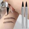 Two-Pronged Slanted Eyebrow Pencil, Creates Natural and Beautiful Eyebrows, Suitable for All Makeup Looks, Long-Lasting, Waterproof, Sweat-Proof