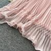 French Neck Sleeveless Sweet Age Reduction Pleated Dress Female Summer High Waist Cake Dress Fairy Vacation Style Long Dress