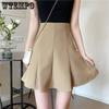 Chic Versatile Slim High-waisted Solid Umbrella Skirt Female Spring and Summer Personality Half-body Skirt Temperament A Line Skirt