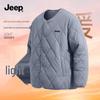 JEEP Men's Quilted Collarless Fleece-Lined Winter Jacket