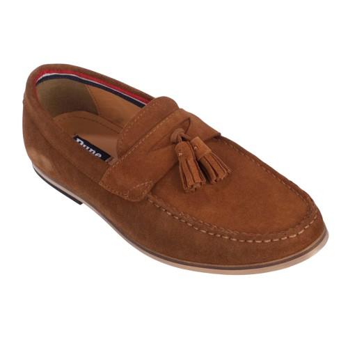 Dune London Mens Blaisse Tassel Trim Suede Loafers