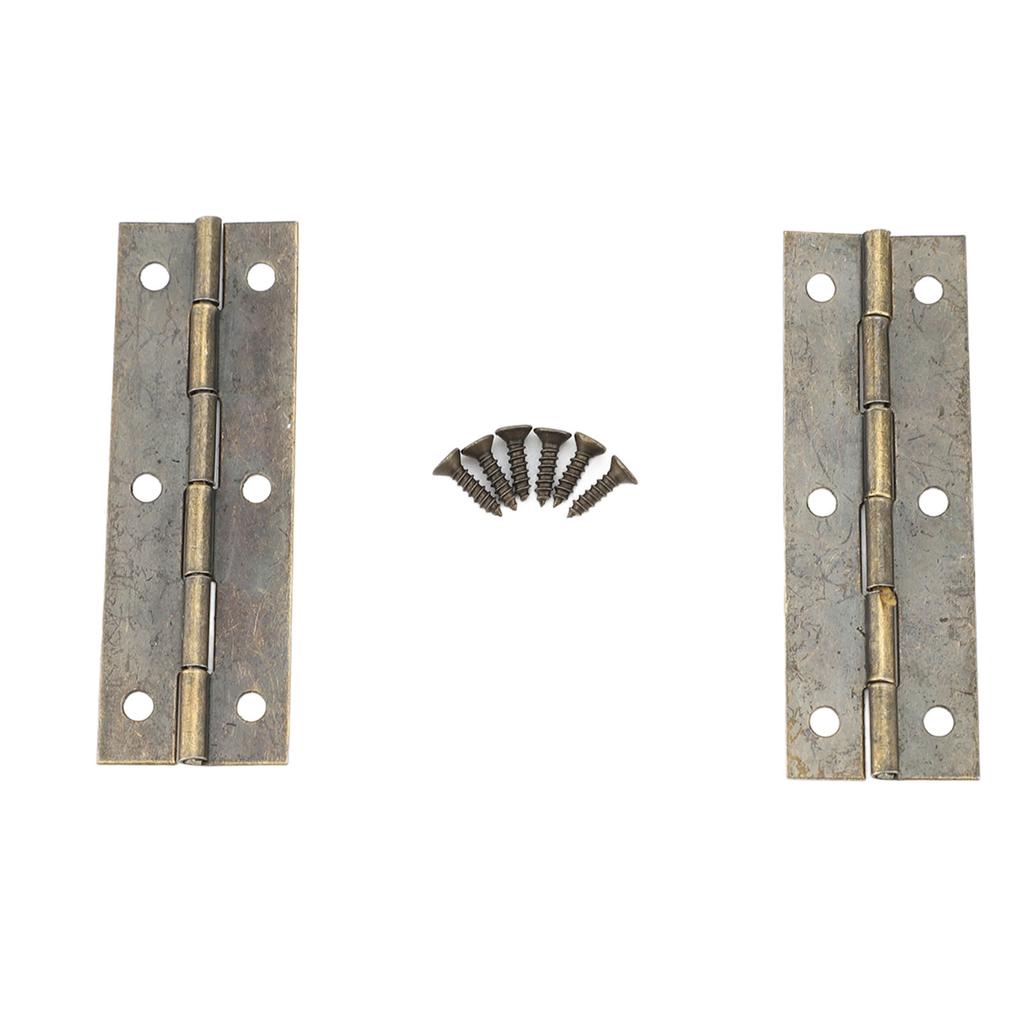 50 Pcs Door Hinge 58x19mm Vintage Hvy Duty Iron Folding Butt Hinge for Sewing NaMachine Table Cabinet