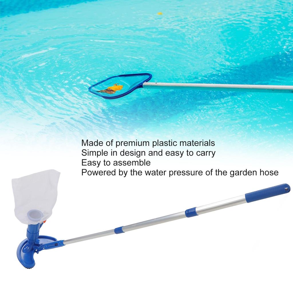 Pool Vacuum Suction Tool Water Pressure Powered 113.5CM Rod Widely Applicable Pool Vacuum  Cleaner Plastic for Spas