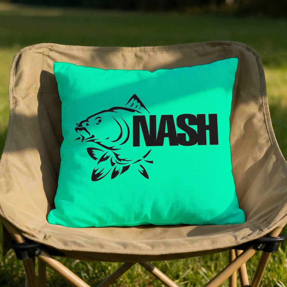 NNash Fishing logo Cushion Cover Soft Reversible Durable Pillow Cover MultiScene Use for Home Car Daily Comfort