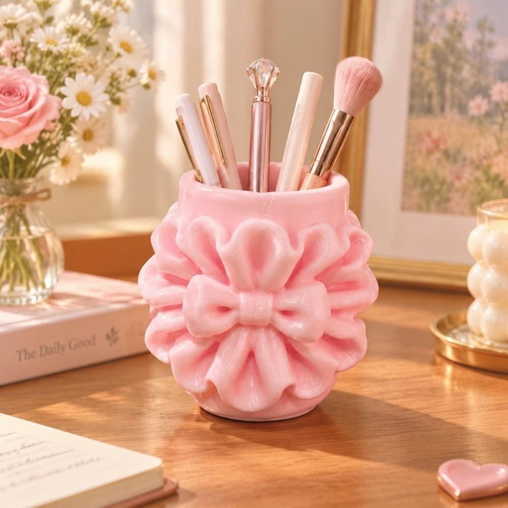 3D Printed Pencil Holder Bow Storage Box Practical Makeup Brush Holder  Beauty Tool Storage