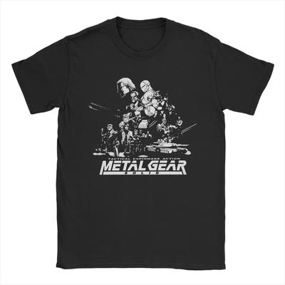 Męskie Koszulki Metal Gear Solid Czysta Bawełna Zabawne Krótki Rękaw Okrągły Dekolt Duże Rozmiary Koszulki