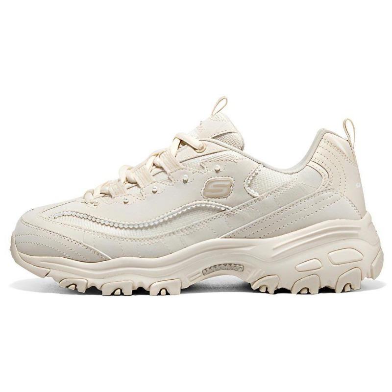 Skechers D LITES 1.0 Bead Bear 2.0 Women Low Top Chunky Sneakers Natural 896189-NAT 35