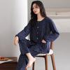 Pajamas Women's Spring and Autumn Cotton Long-sleeved 1011 New Autumn and Winter Middle-aged Mother Casual Large-size Loungewear Set