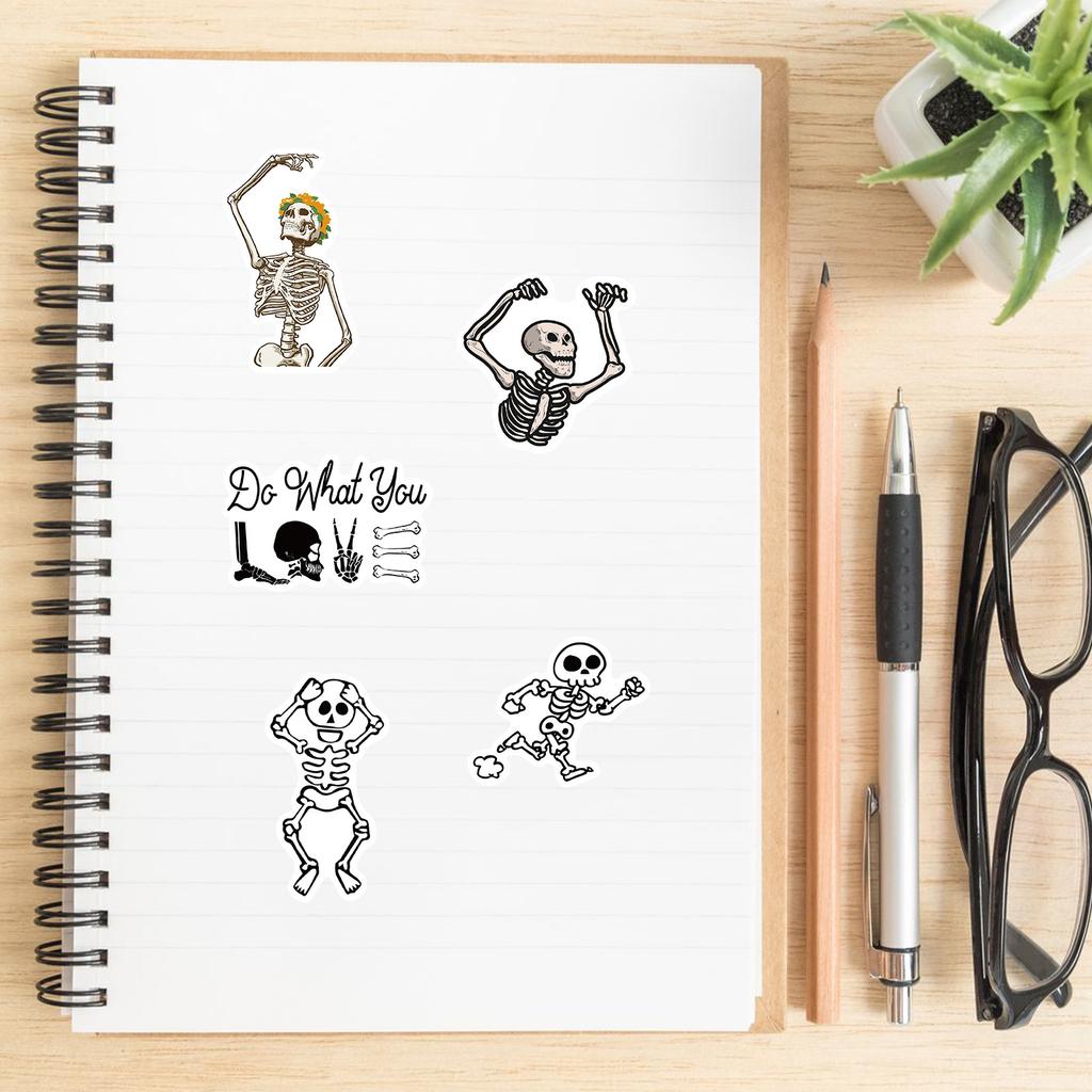 50 Cartoon Art Style Skull Stickers Can Decorate Suitcase Notebook Guitar Waterproof Stickers