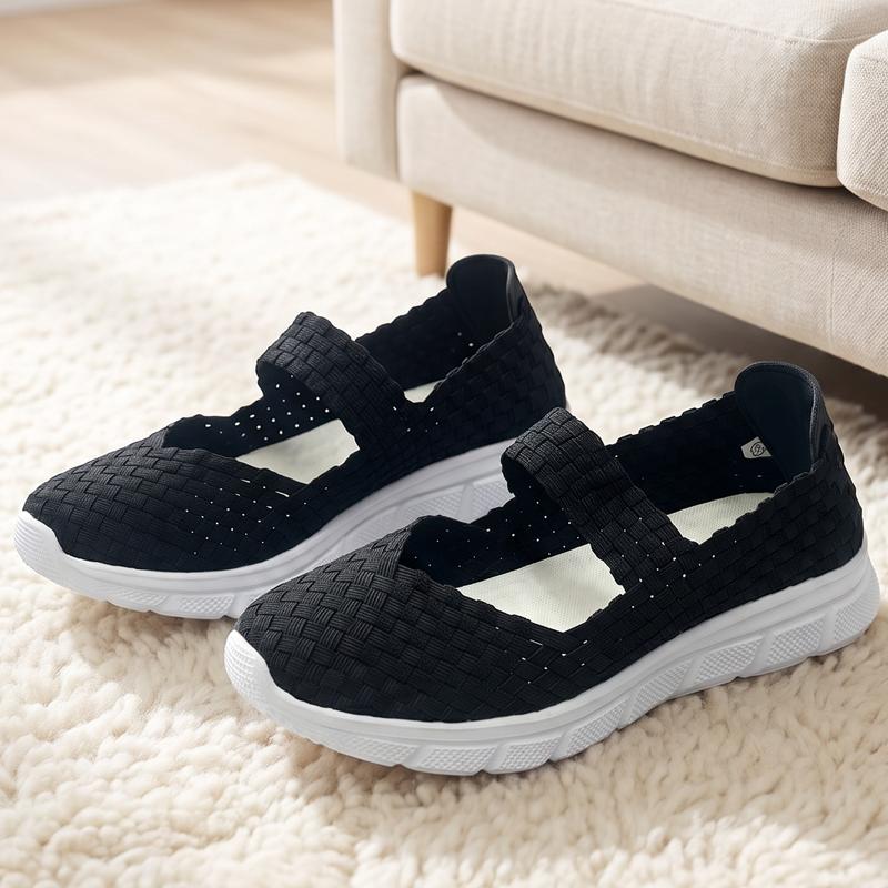 

Summer Girl Mary Jane Sandals Lady Handmade Braid Sandals Women Black Weave Flat Shoes Plus Size 35 чёрный