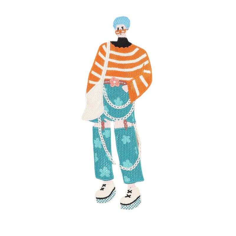 Duoku Computer Embroidery Cloth Label Cartoon Character Clothing Accessories Large Patch Water-Soluble Embroidery Cloth Sticker