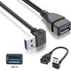 20cm USB 3.0 Right / Left / Up / Down Angle 90 Degree Extension Cable USB Male To Female Adapter Cord USB Cables Extension Cord