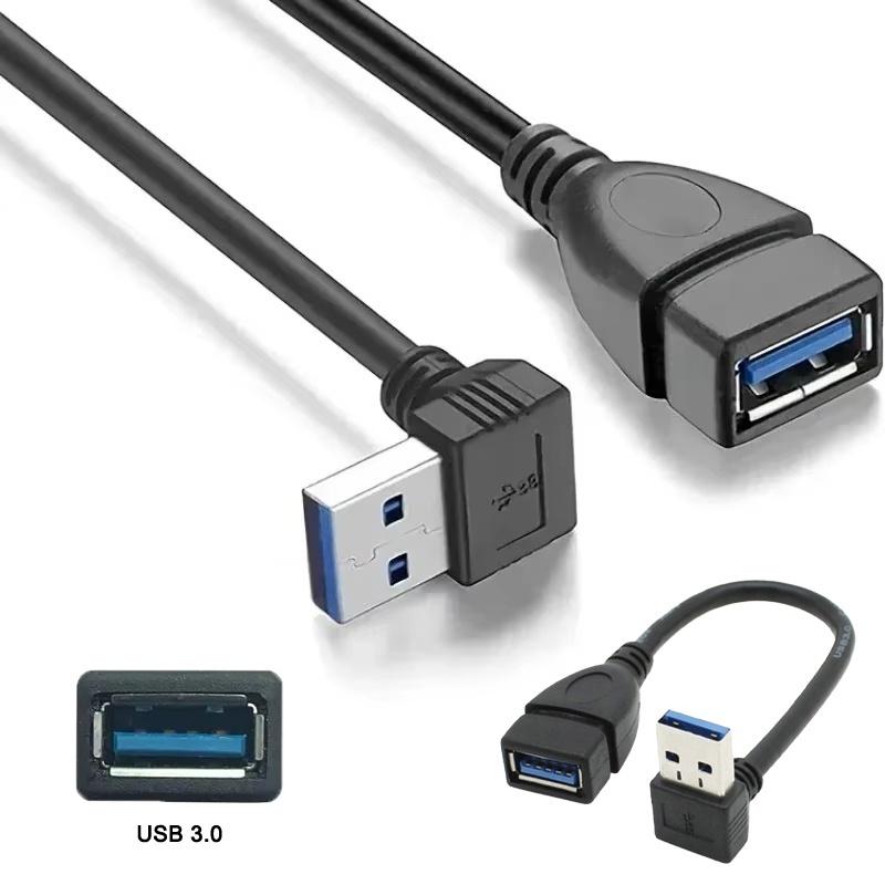 20cm USB 3.0 Right / Left / Up / Down Angle 90 Degree Extension Cable USB Male To Female Adapter Cord USB Cables Extension Cord