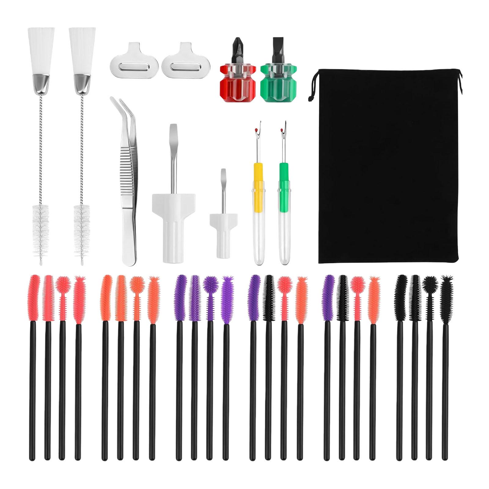

Full Set Of 36 Sewing Machine Care Supplies Containing Cleaning Brushes And Maintenance Products 1
