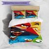 3pcs Duvet Cover Set (1*Duvet Cover + 2*Pillowcase, Without Core), Angry Birds Print Bedding Set, Bedroom Decor, All‑Season, Birthday Gift