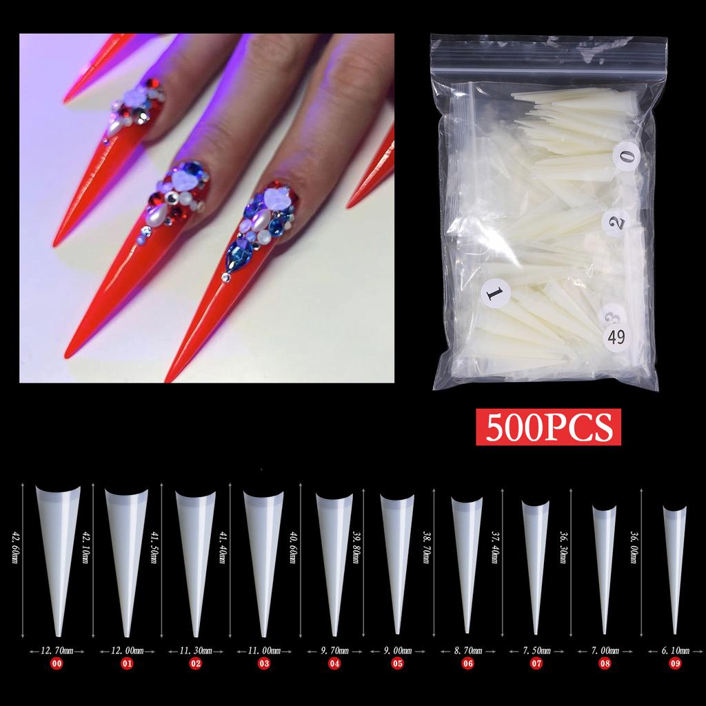 Nail Art Piece Super Long Ghost Tip Nail Plastic Nail Art Piece Tip Nail Bag Extended Ghost Tip Nail