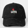 Casual Cotton 6-Panel Baseball Cap Embroidered Rose Love Design New Spring Summer Collection Curved Brim Dad Cap for Men Women