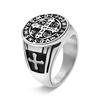2026 Vintage Wind Exorcist Cross Ring Men's Atmospheric Casting Finger Jewelry