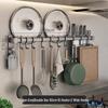Wall-Mounted Kitchen Storage Rack with Hooks