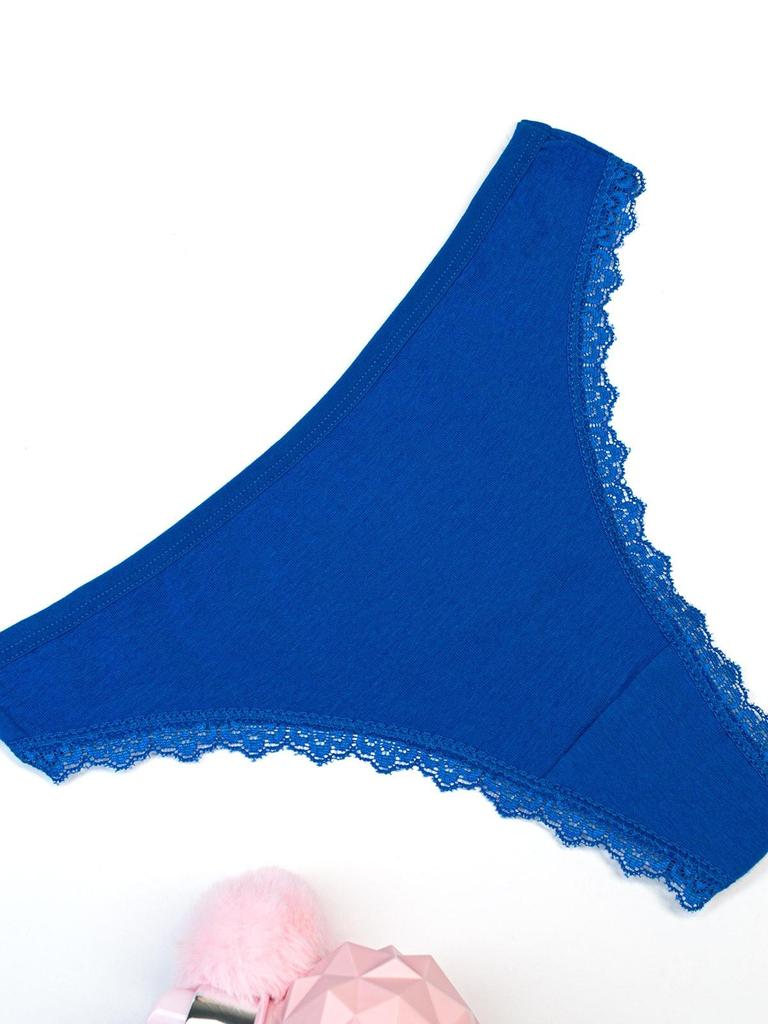 Cotton Thong with Lace Trim ISSA Plus