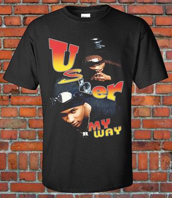 Vintage Nachgebildetes Usher 90er Jahre Stil Bootleg T-Shirt Grafisches T-Shirt