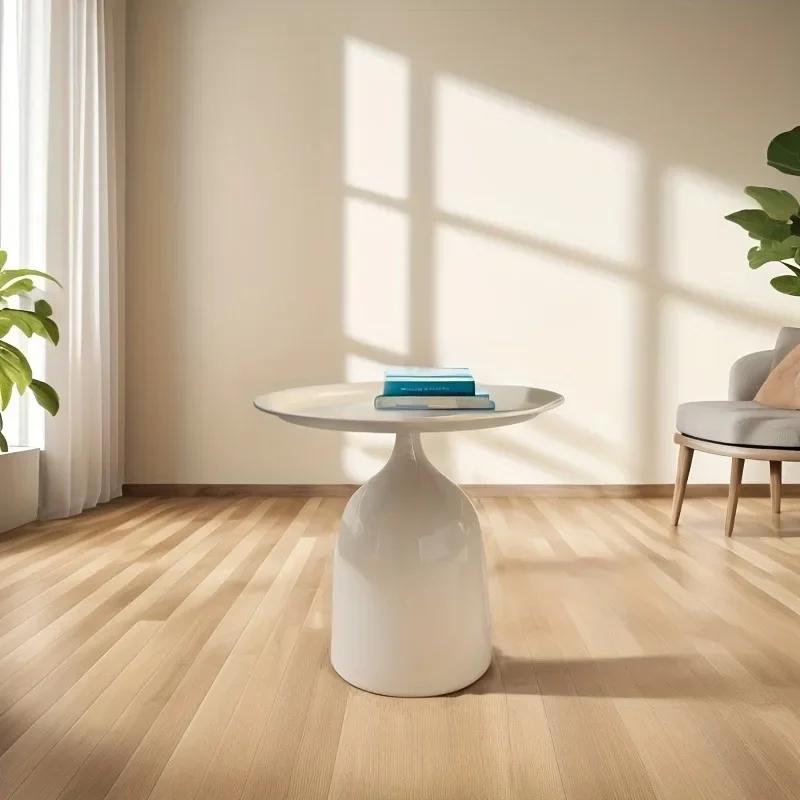 1pc Modern Round Metal Coffee Table-scratch-resistant for Offices, Hotel Lounges and Beauty Salons