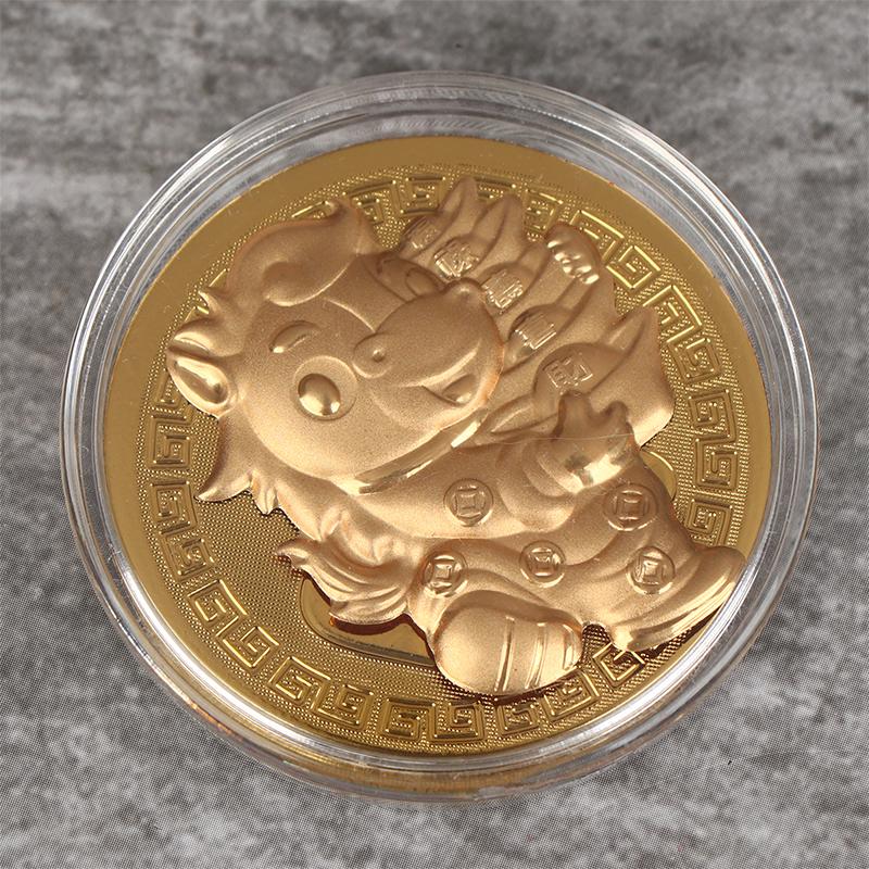 1Pc 2026 Year Of The Horse Chinese Coin With Storage Bag Lucky Animal Horses Commemorative Coins New Year Collection Souvenir