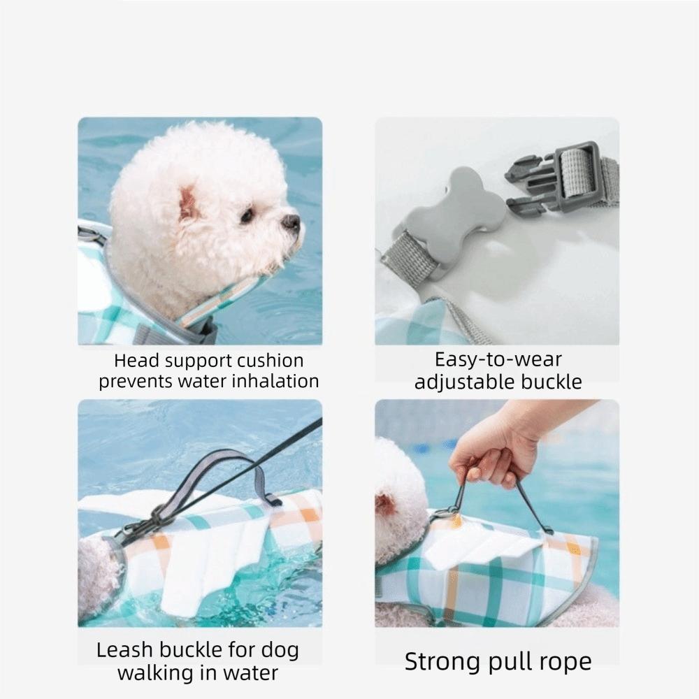 Adjustable Dog Life Jacket Cartoon Dog Swimming Suit Pet Life Vest Dog Surfing Clothes  Pool Party