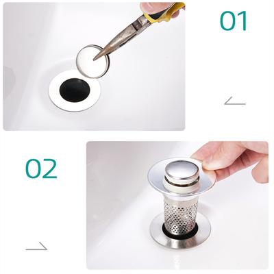 Edelstahl Bodenablauf Filter Waschbecken Auslaufstopfen Edelstahl Geruchsdicht Springender Kern Abflüsse Haarfänger Spülen Sieb