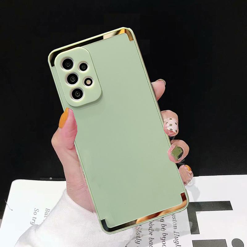 Funda Mate Suave de Silicona con Marco de Espejo para Samsung Galaxy A53 A33 A73 A23 A12 A51 S20 S21 S22 Redmi Note 11 10A 10C iPhone 14 13 12 11 Pro Max Cubierta