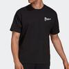 Adidas Letter Print Cotton Crew Neck T-Shirt Men Tops Black HB1554