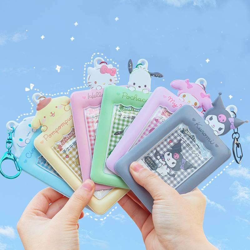 Cute Pvc Cartoon Keychain Holder With Photo Slot And Coin Pocket