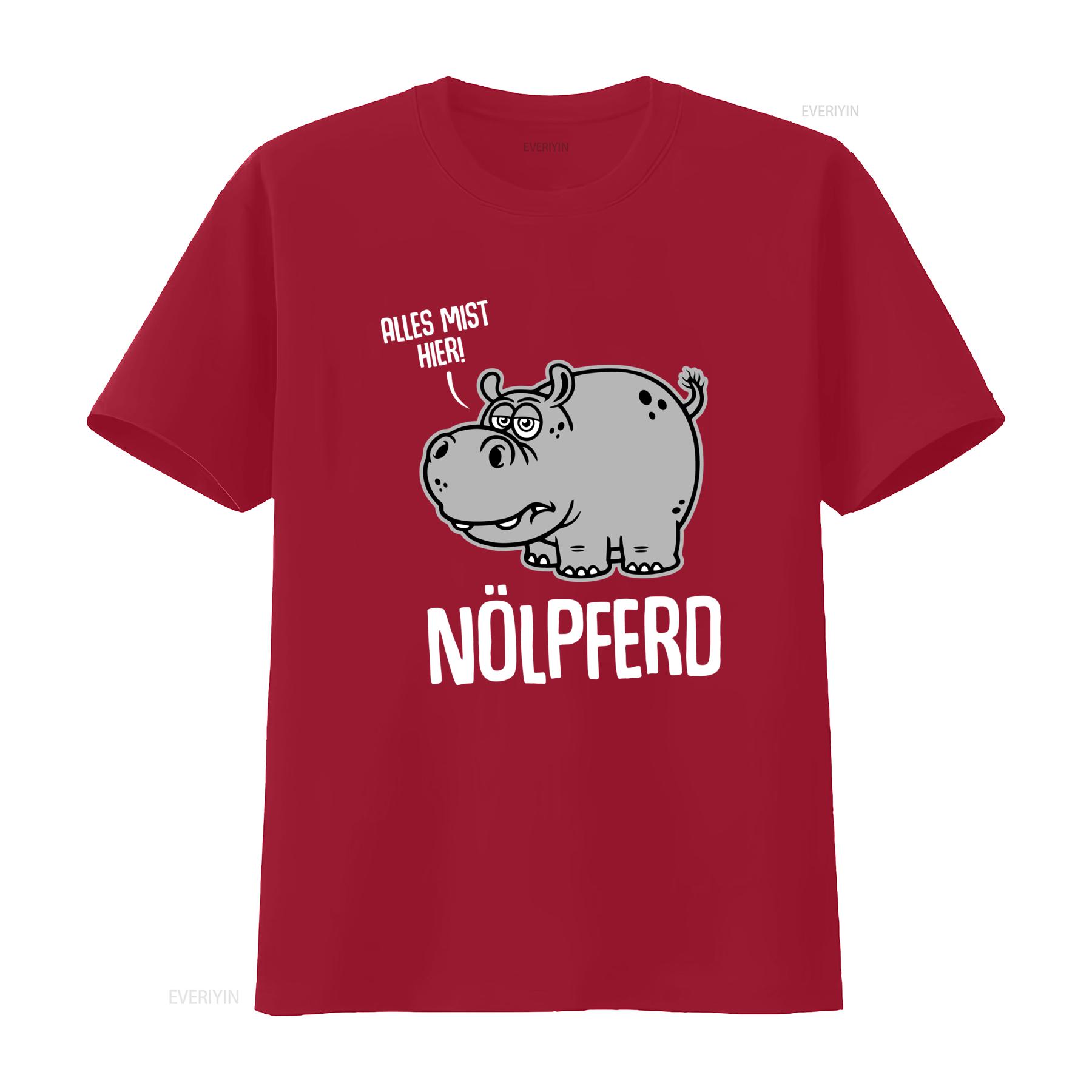 

Nölpferd Alles Mist Hier Hippo Cartoon Funny Saying T Shirt Perfect for Celebration Party Idea vintage Washed graphic homme S