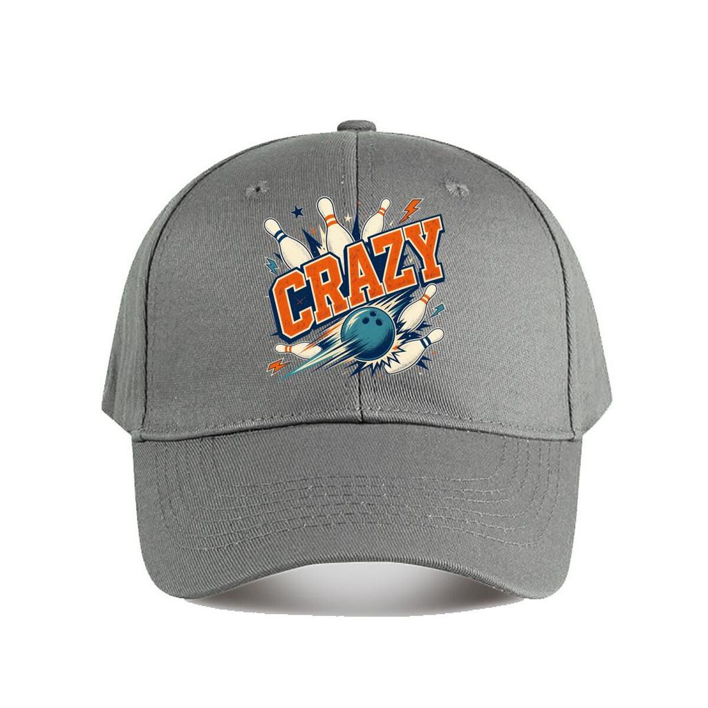 Crazy Bowling Strike Retro Typograph Baseball Cap Fashion Outdoor Sports Sunhat Unisex Snapback Cap Womens