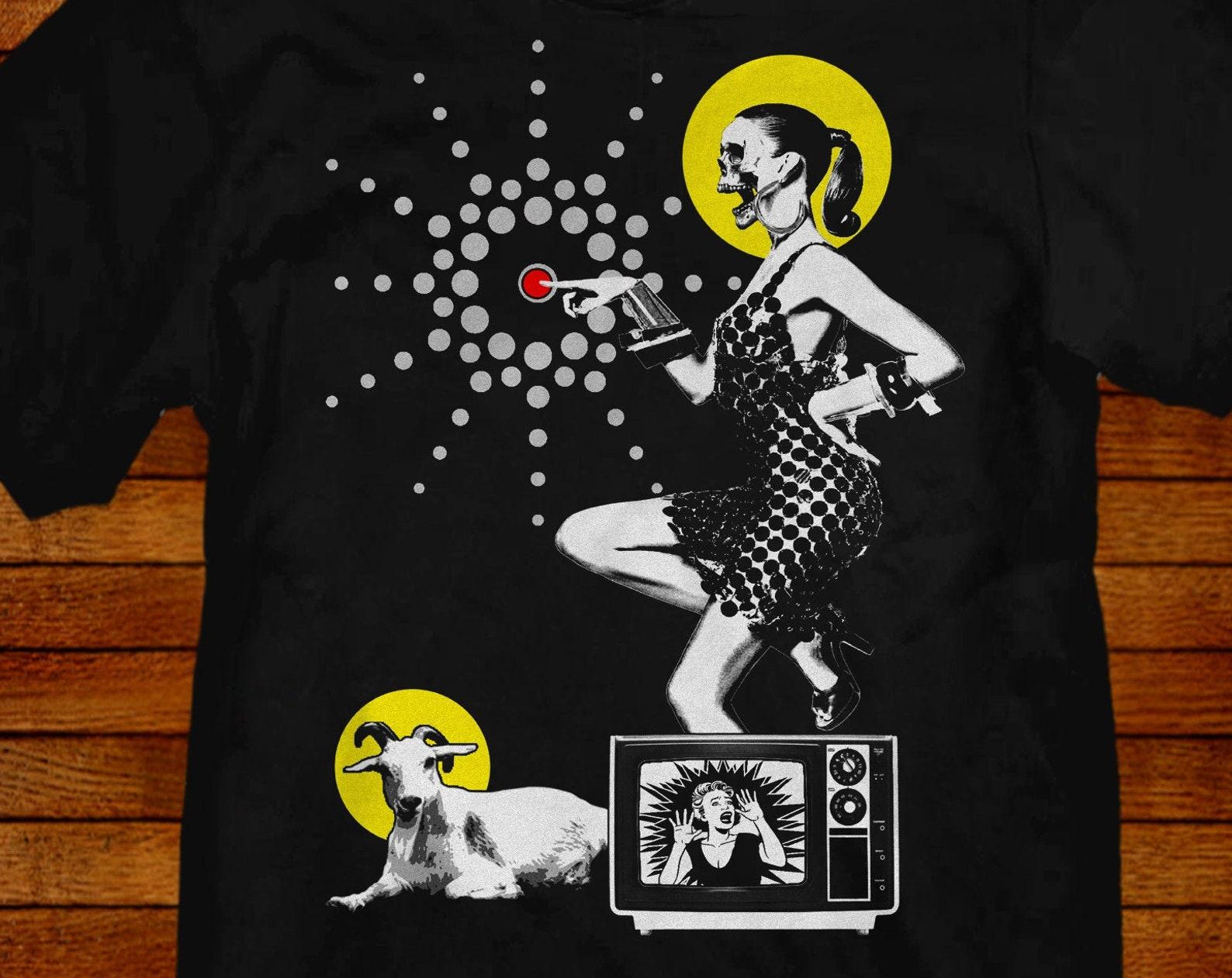 Jared Swart Art Show Tee: Button Pusher Pop Art T shirt 2XL