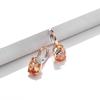 Amber Oval Zircon Dangle Earrings Elegant Gold Plated Jewelry for Women