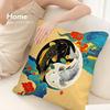 Carp illustration Pillow Case Sofa Decorative Home Double-sided Print Plush Square Throw Pillow Covers Cushion Decor Cover